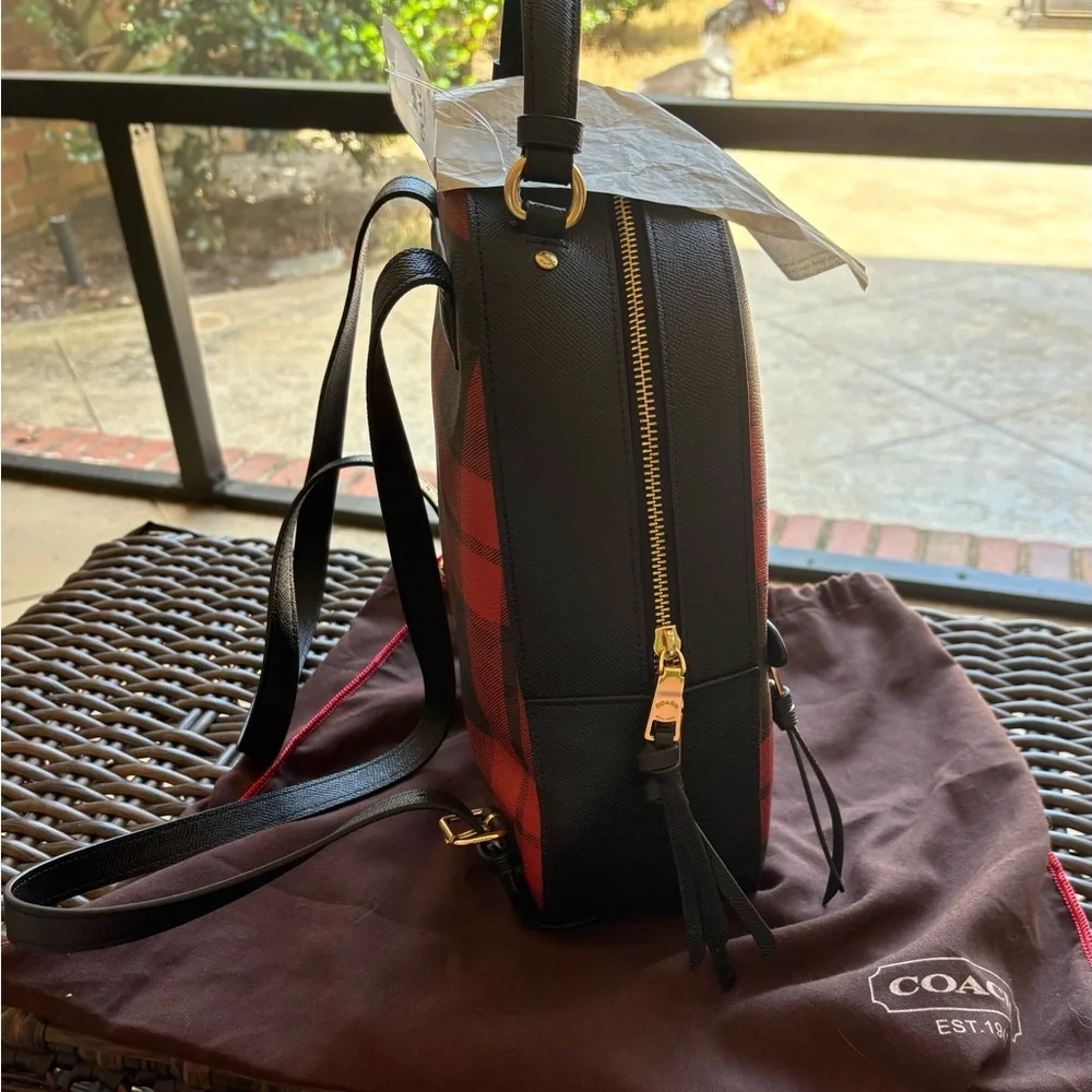 Coach Jordyn Backpack in Signature Canvas with Field Plaid Print